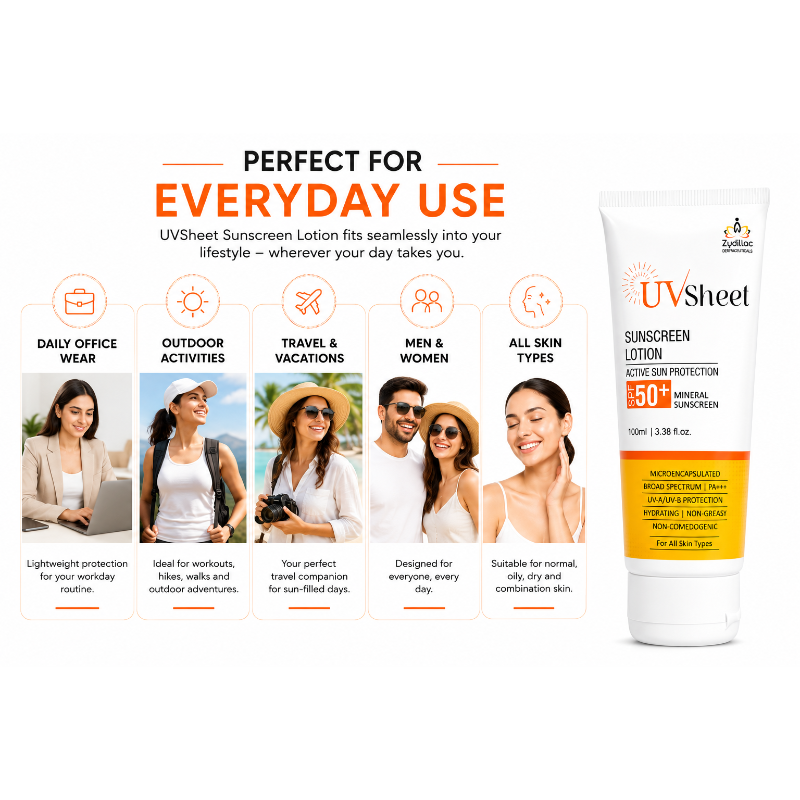 UVSheet SPF 50+ Mineral Sunscreen Lotion (100ml)