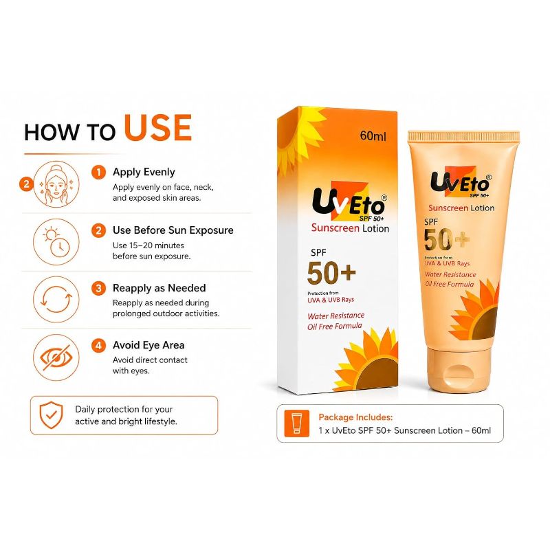 UvEto SPF 50+ Sunscreen Lotion 60ml