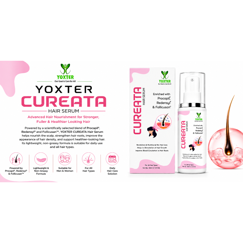 Cureata Hair Growth Serum with Procapil, Redensyl & Follicusan (60ml)