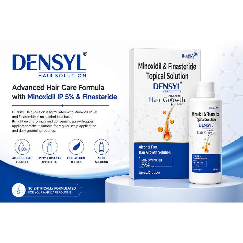 DENSYL Hair Solution | Minoxidil IP 5% with Finasteride Topical Solution 60ml