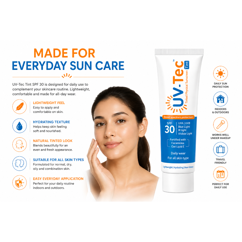 UV-Tec SPF 30 Tinted Physical Sunscreen Gel 30gm