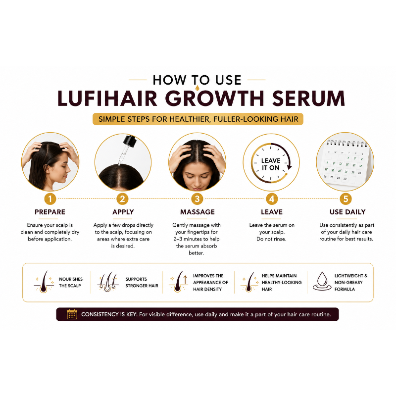 Lufihair Growth Serum 60ml | Redensyl, Procapil, Capixyl & Anagain Hair Serum | 60ml