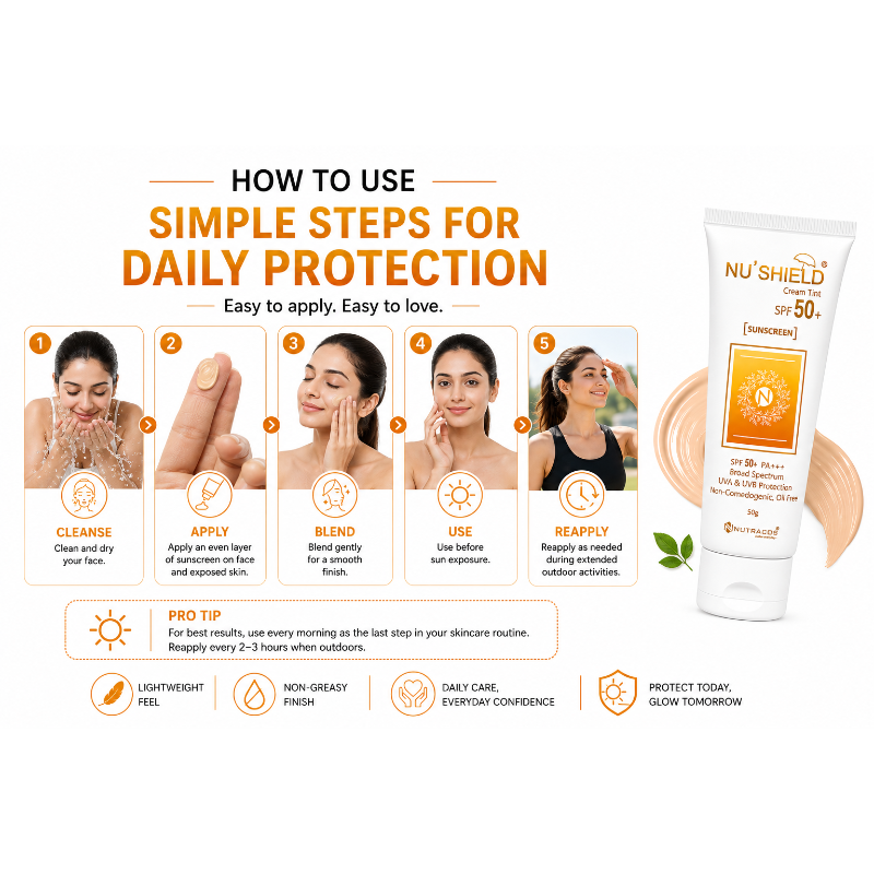 NU’SHIELD Cream Tint Sunscreen SPF 50+ PA+++ (50gm)