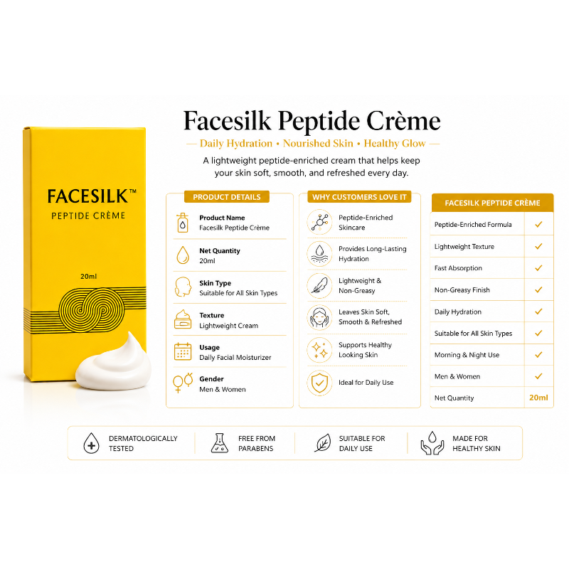 Facesilk Peptide Crème 20ml | Peptide Face Cream for Hydration & Skin Nourishment