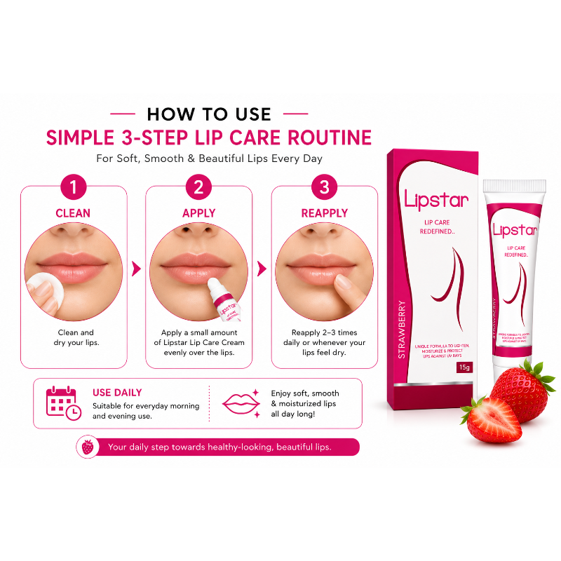 Lipstar Strawberry Lip Care Cream (15gm)