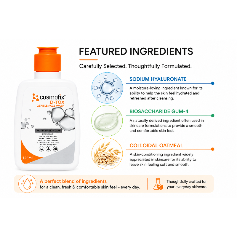 Cosmofix D-Tox Gentle Face Wash (125ml)