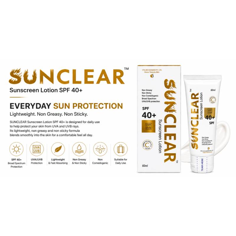 Sunclear Sunscreen SPF 40+ Lotion (60ml)