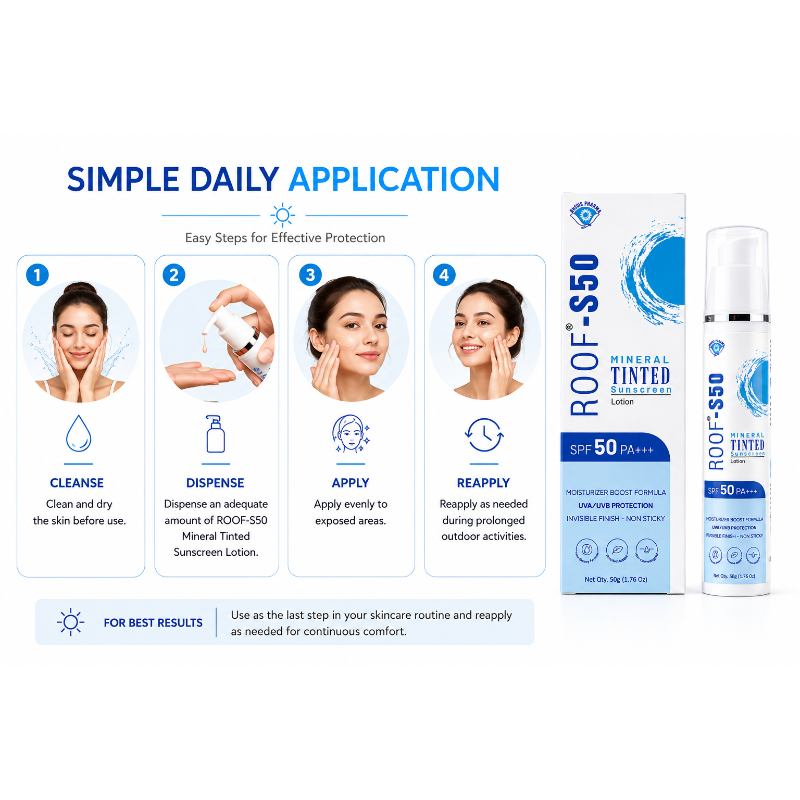 ROOF-S50 Mineral Tinted Sunscreen Lotion SPF 50 PA+++ (50gm)