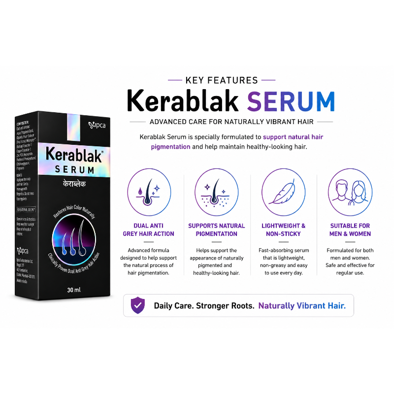 Kerablak Hair Serum 30ml | Hair Color Restoration Serum for Premature Grey Hair Care