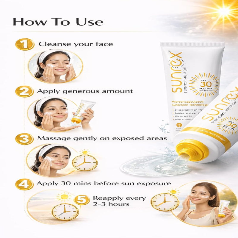 SUNREX Sunscreen Aqua Gel SPF 30+ 100ml