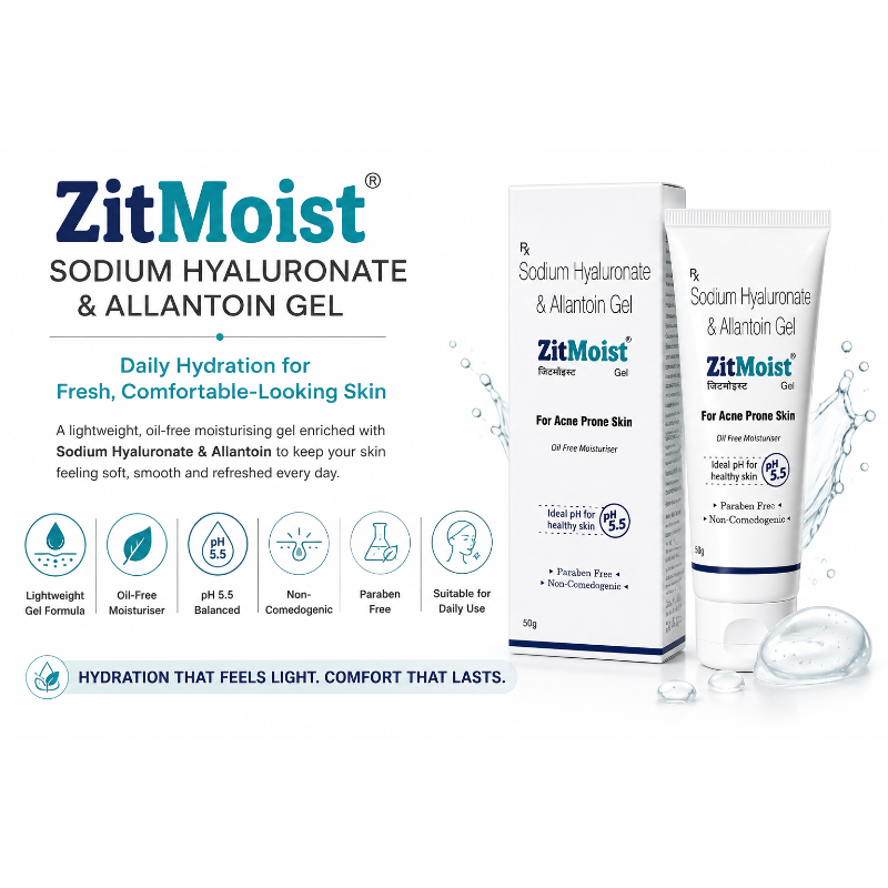 Zitmoist Oil Free Moisturizer Gel For Acne Prone Skin (50gm)