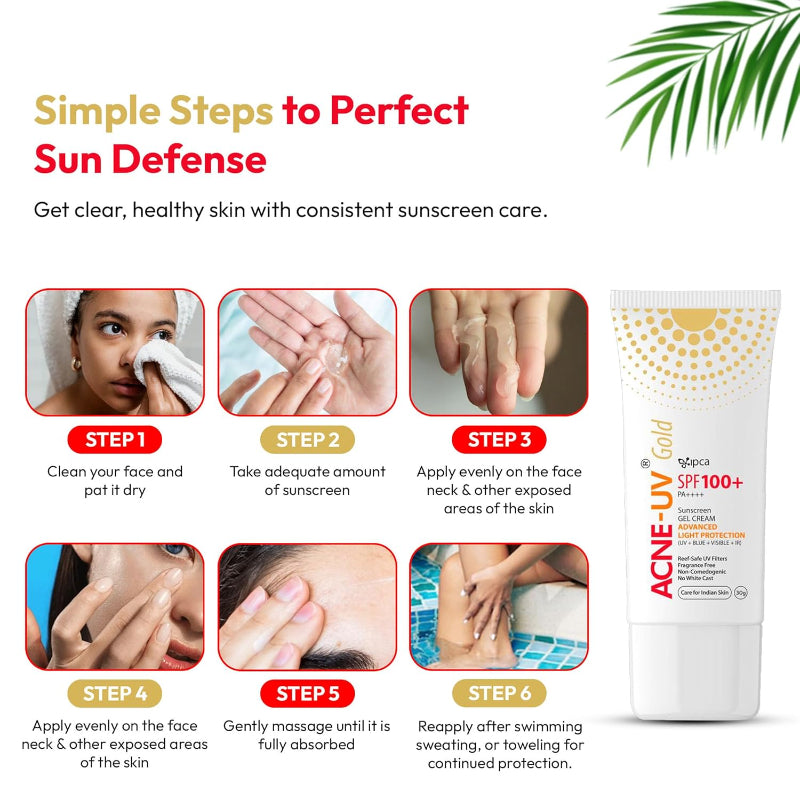 ACNE-UV Gold SPF 100+ PA++++ Sunscreen Gel Cream (30gm)