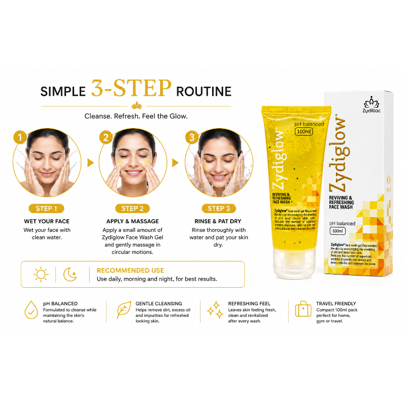 Zydiglow Reviving & Refreshing Face Wash Gel (100ml)