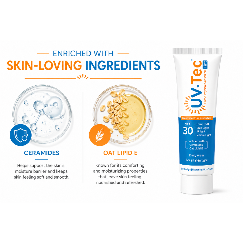 UV-Tec SPF 30 Tinted Physical Sunscreen Gel 30gm