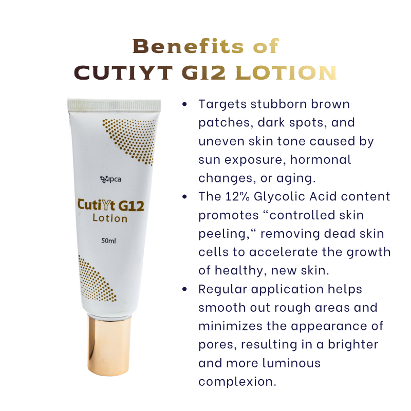 Cutiyt G 12 Skin Brightening Lotion with Glycolic Acid (50ml)