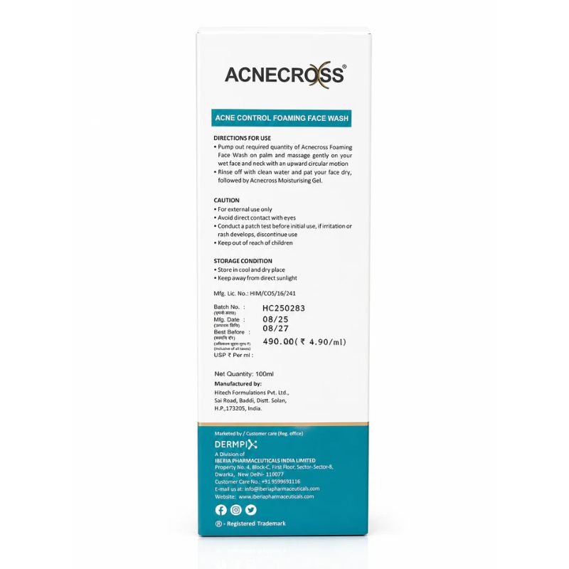 ACNECROSS Acne Control Foaming Face Wash (100ml)
