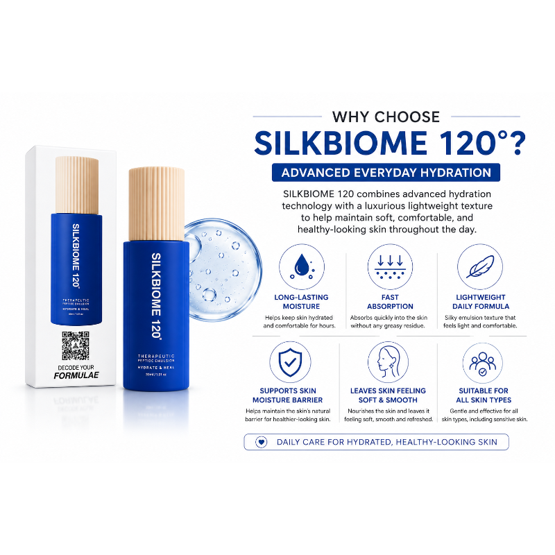 SILKBIOME 120 Peptide Emulsion | 120 Hours Deep Hydration Formula