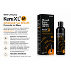 Kera XL M Minoxidil Topical Solution USP 5% 60ml | Intensive Hair Regrowth Treatment for Men | Enriched with Clover Flower Extract