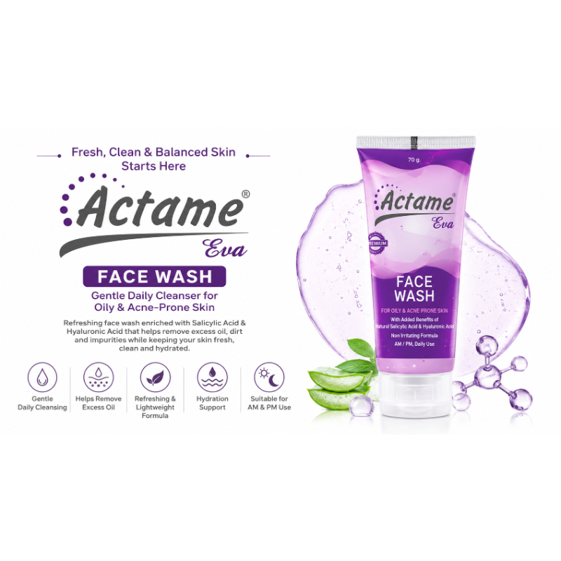 Actame Eva Face Wash for Oily & Acne Prone Skin (70gm)