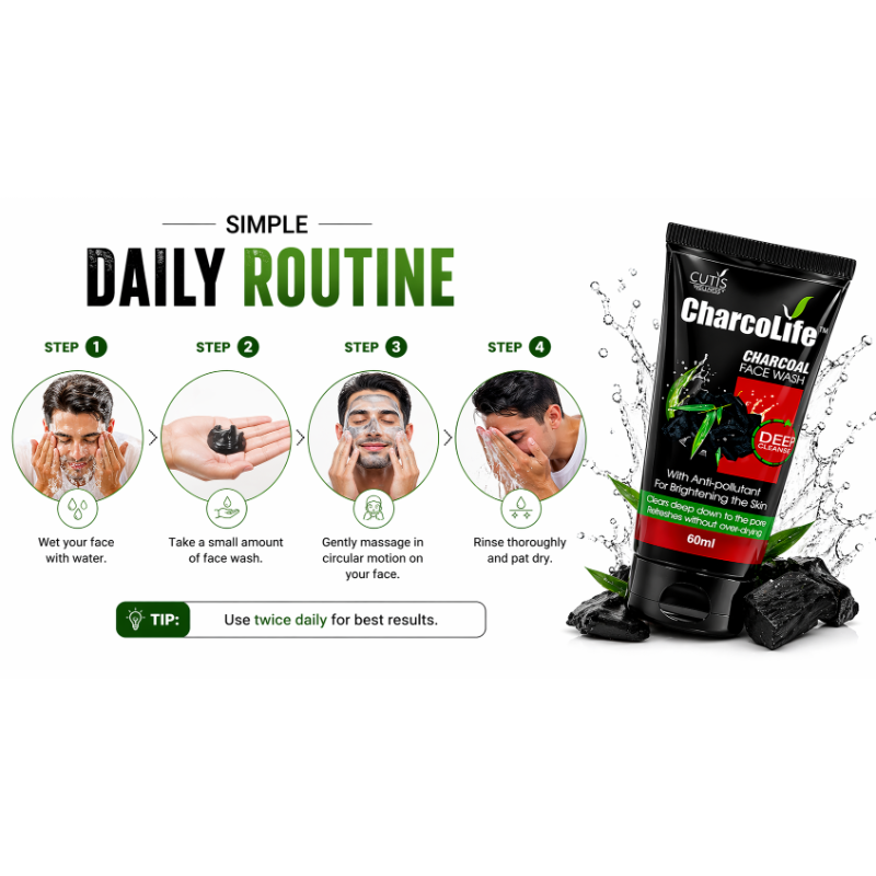 CharcoLife Charcoal Face Wash 60gm-(Pack Of 2)