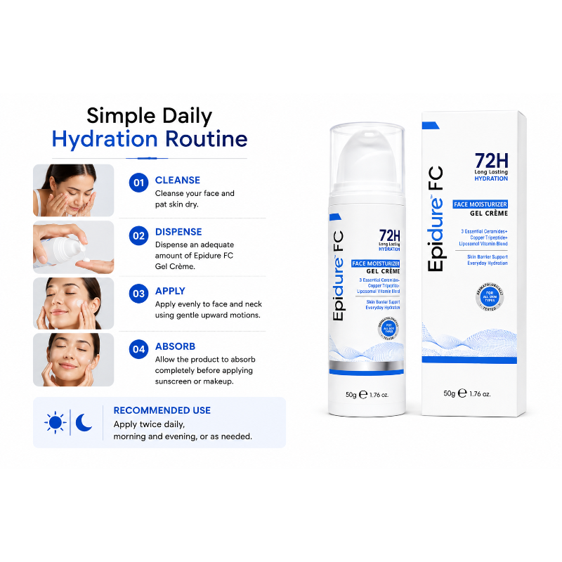 Epidure FC 72H Long Lasting Hydration Face Moisturizer Gel Crème (50gm)