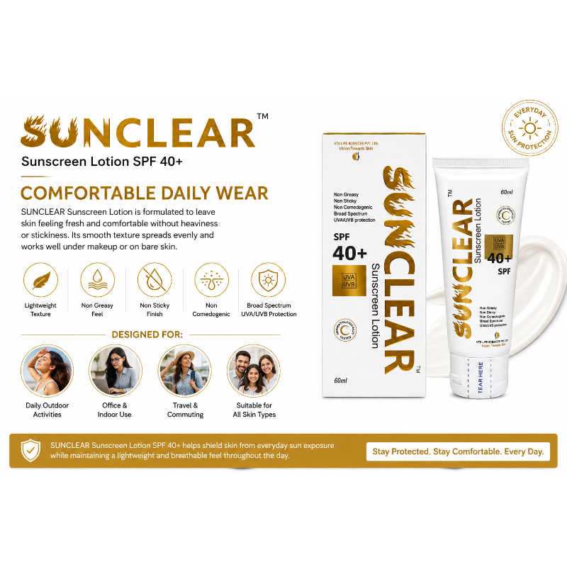 Sunclear Sunscreen SPF 40+ Lotion (60ml)