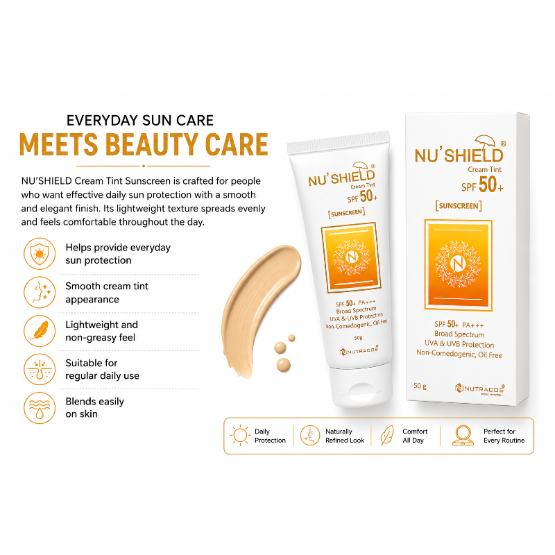 NU’SHIELD Cream Tint Sunscreen SPF 50+ PA+++ (50gm)