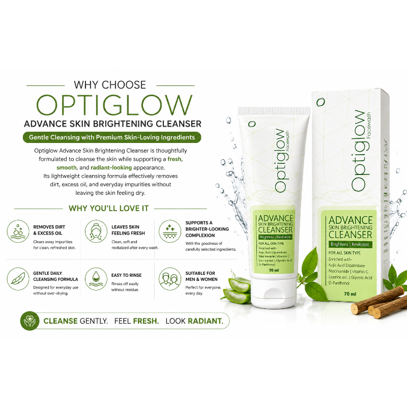 Optiglow Advance Skin Brightening Cleanser Face Wash (70ml)