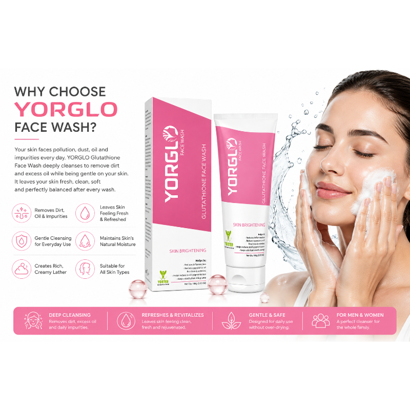 YORGLO Glutathione Face Wash (100gm) – Glowmedx