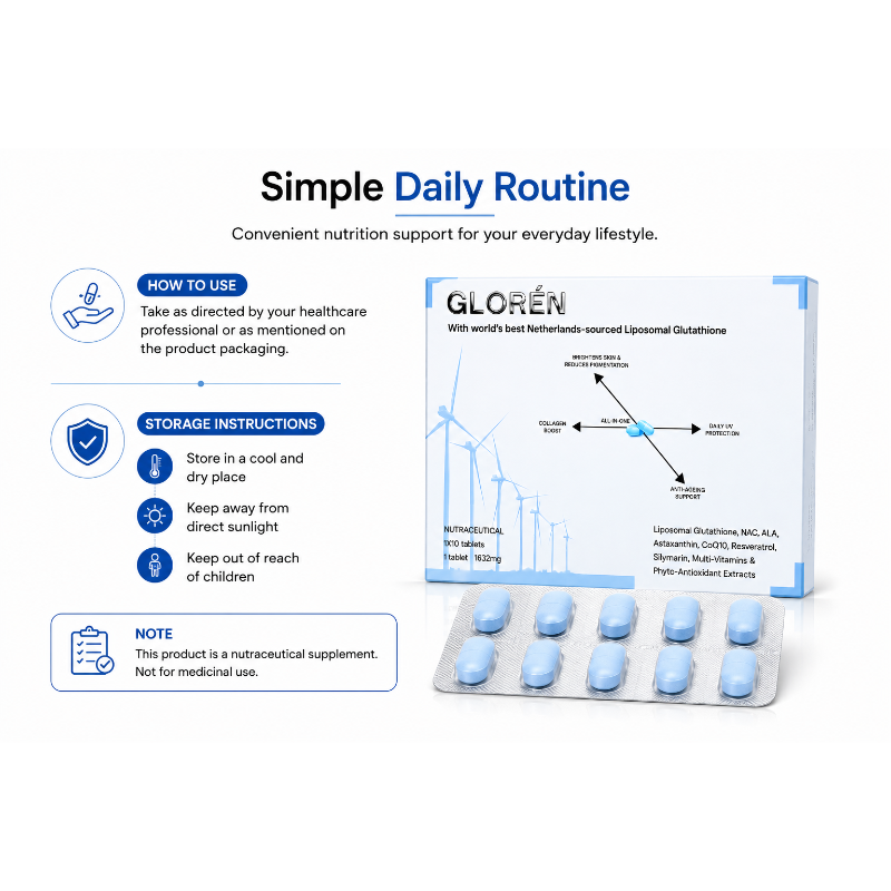 Gloren Liposomal Glutathione Nutraceutical Tablet, 10 Tablets