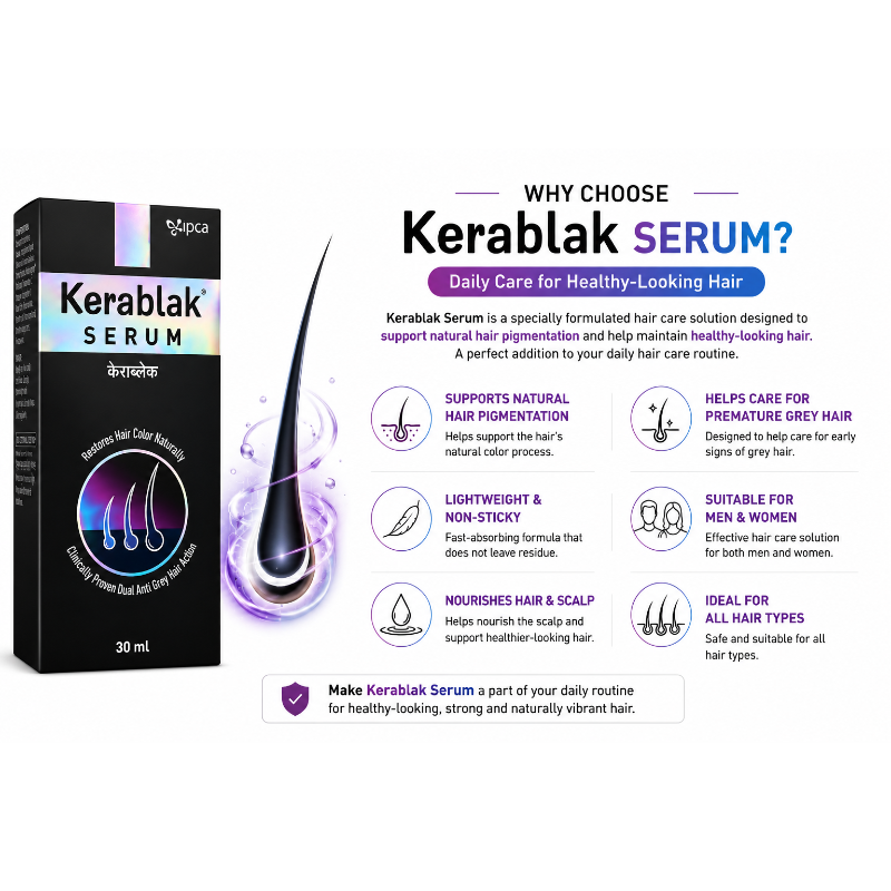 Kerablak Hair Serum 30ml | Hair Color Restoration Serum for Premature Grey Hair Care
