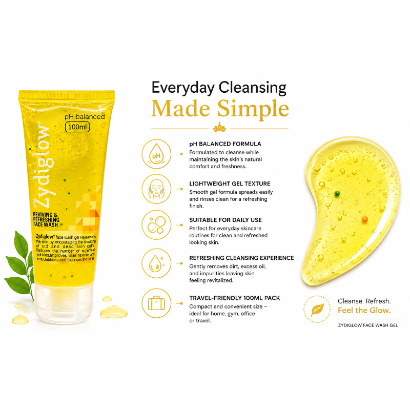 Zydiglow Reviving & Refreshing Face Wash Gel (100ml)