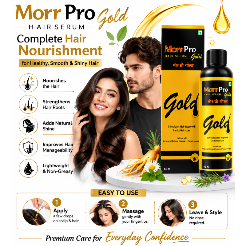 Morr Pro Gold Hair Serum | Hair Regrowth & Anti-Hair Fall Treatment (60ml)