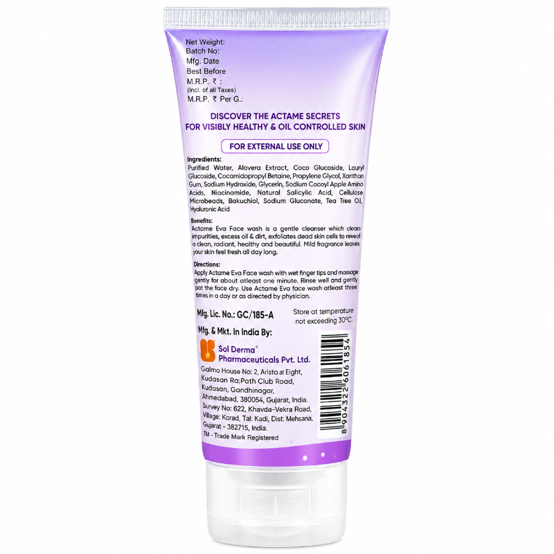 Actame Eva Face Wash for Oily & Acne Prone Skin (70gm)