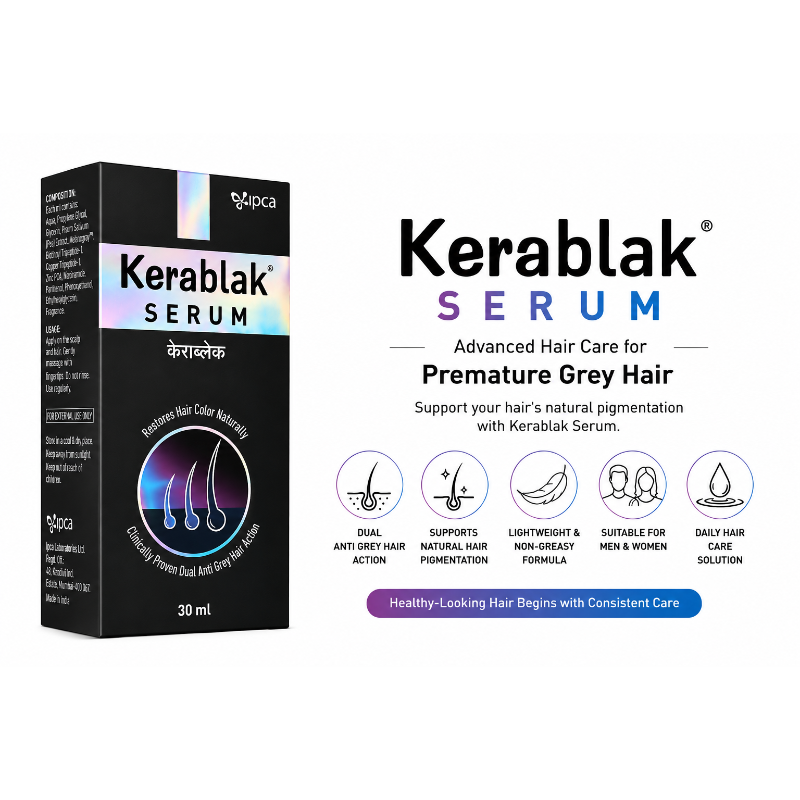 Kerablak Hair Serum 30ml | Hair Color Restoration Serum for Premature Grey Hair Care