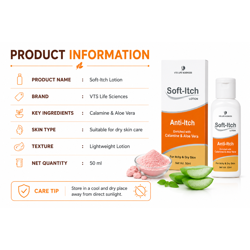 Soft-Itch Anti-Itch Lotion for Itchy & Dry Skin (50ml)