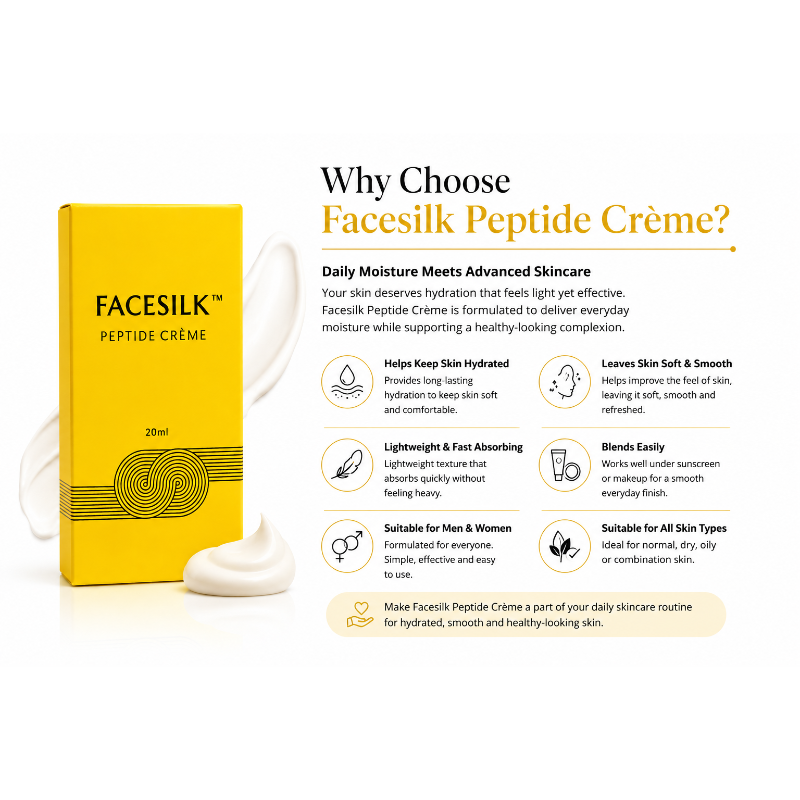 Facesilk Peptide Crème 20ml | Peptide Face Cream for Hydration & Skin Nourishment