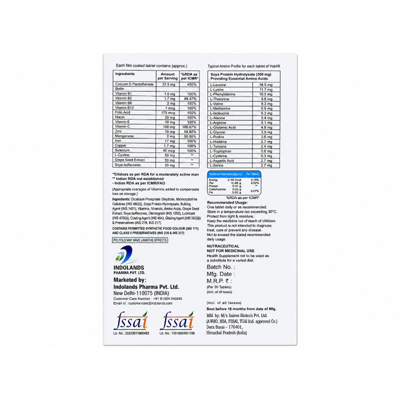 Hairlift Rapid Growth Hair Tablet (30Tablets)
