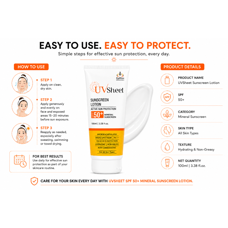 UVSheet SPF 50+ Mineral Sunscreen Lotion (100ml)