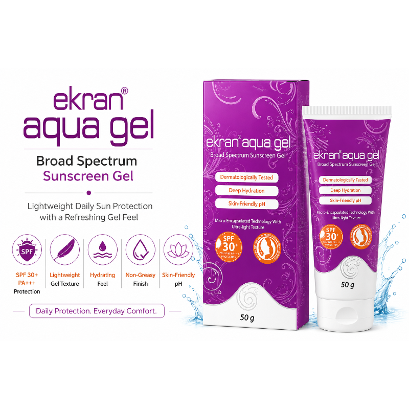 Ekran Aqua Gel SPF 30+ PA+++ Broad Spectrum Sunscreen Gel (50gm)