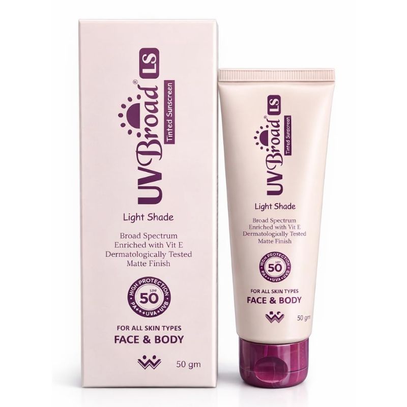 UVBroad LS Tinted Sunscreen SPF 50 (Light Shade) 50gm