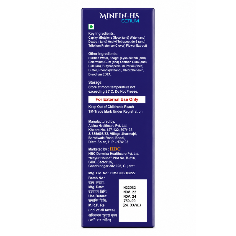 Minfin-HS Hair Growth Serum 30 ml | For Hair Fall Control & Scalp Nourishment