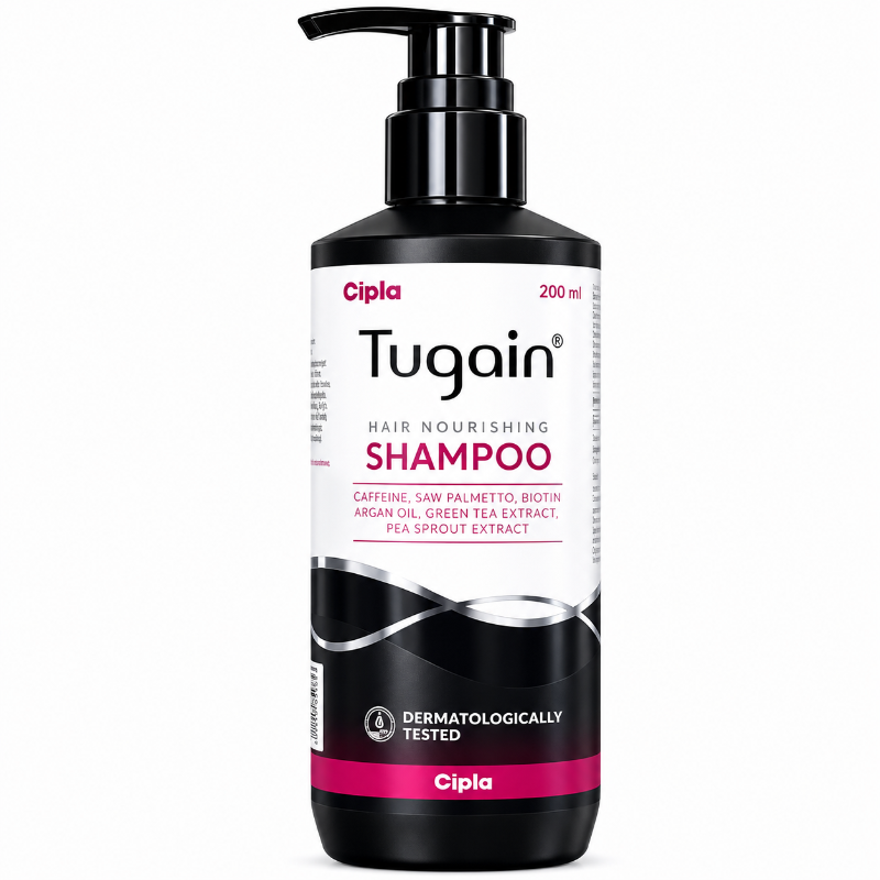 Tugain Hair Nourishing Shampoo 200ml | Caffeine, Biotin, Saw Palmetto, Argan Oil & Green Tea Extract