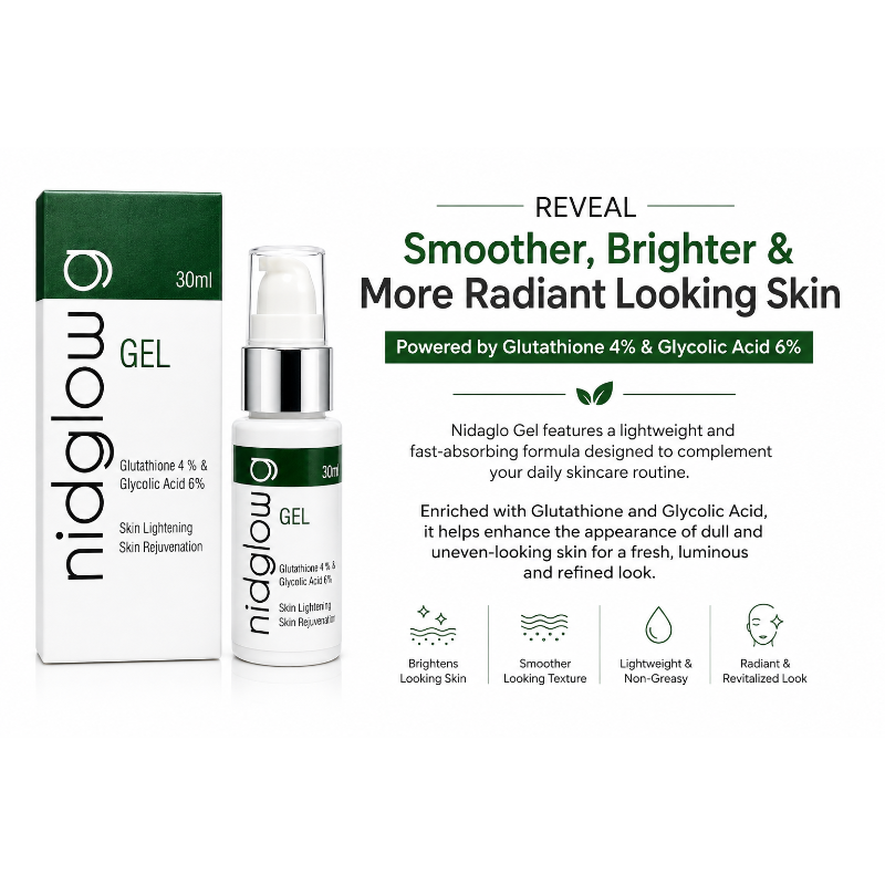 Niaglow G Gel 30ml | Glutathione 4% + Glycolic Acid 6% Skin Brightening Gel