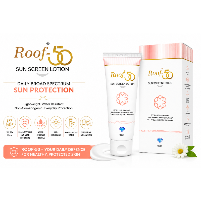 Roof-50 Sunscreen Lotion SPF 50+ PA++ (100gm)