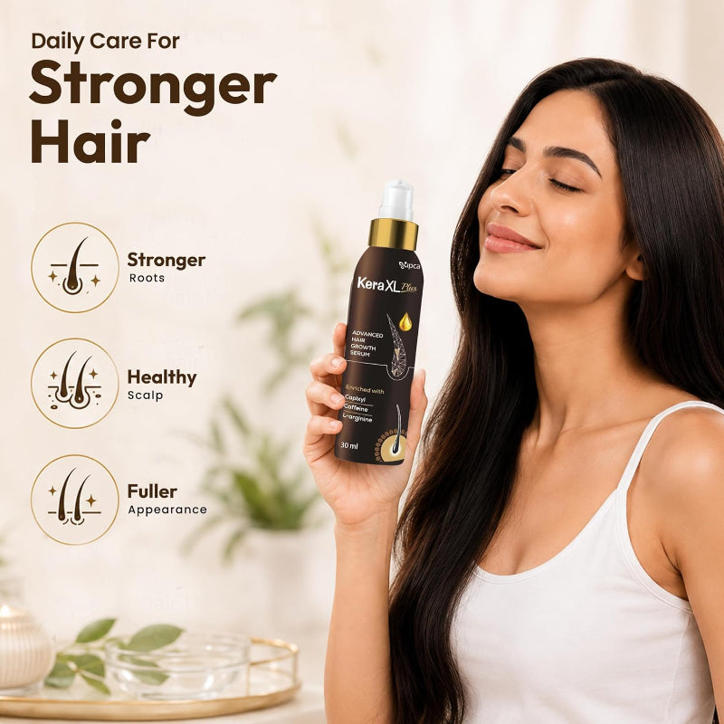 Kera XL Plus Advanced Hair Growth Serum 30ml | Anti Hair Fall Scalp Serum with Capixyl, Caffeine & L-Arginine for Thicker, Stronger Hair | Men & Women