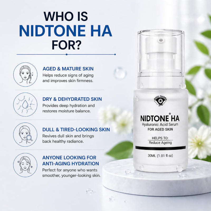 NIDTONE HA Hyaluronic Acid Face Serum for Aged Skin (30ml)