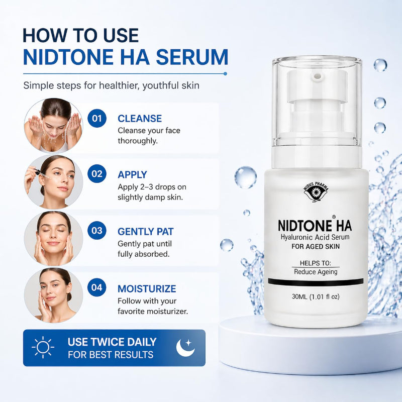 NIDTONE HA Hyaluronic Acid Face Serum for Aged Skin (30ml)