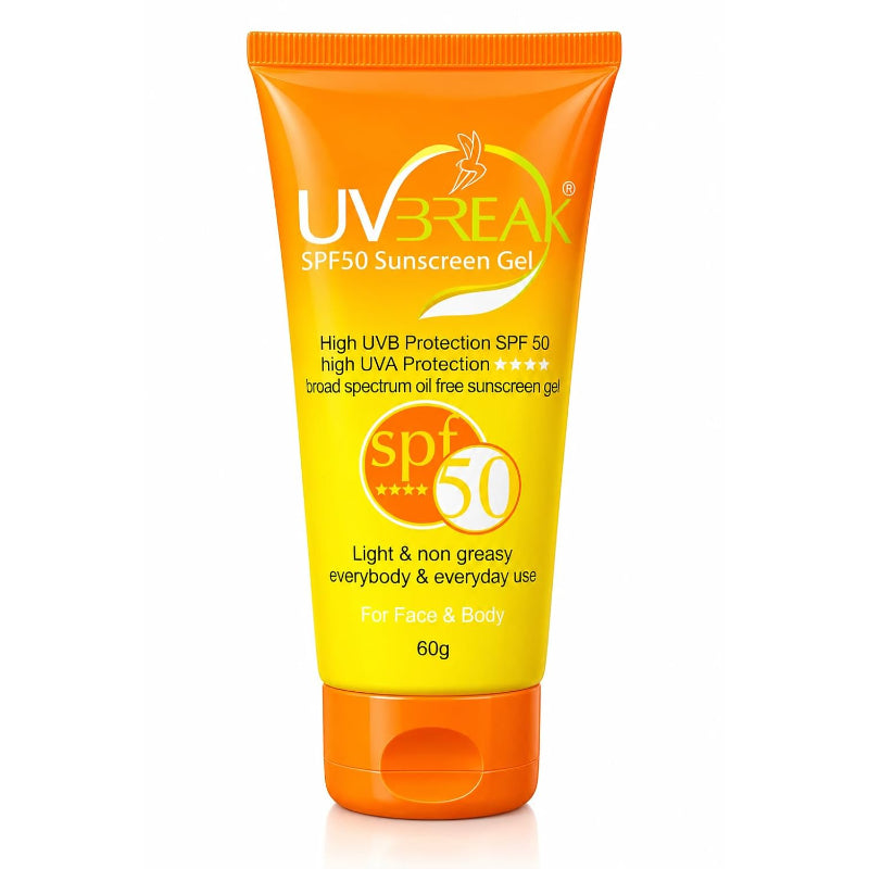 UV Break SPF 50 Sunscreen Gel for Face & Body (60gm)