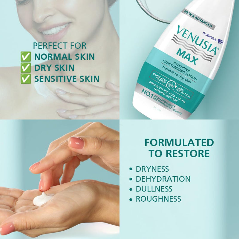 Venusia Max Intensive Moisturizing Lotion Normal To Dry Skin (300ml)